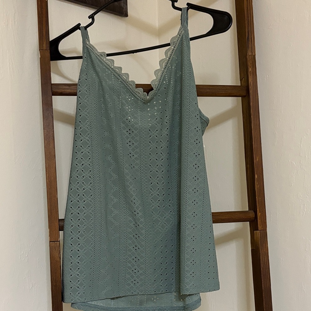 Lace Trim Women's Camisole in Sage